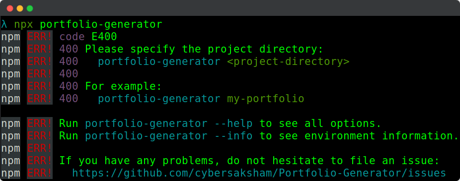 direcotry not provided